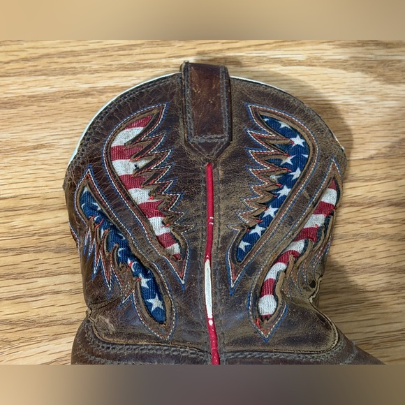 Ariat Kids American Flag Western Boots | Size 12 |Distressed Leather |Patriotic - Picture 9 of 10